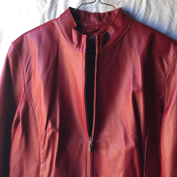 Wilsons Red Leather Jacket - Picture 2 of 7